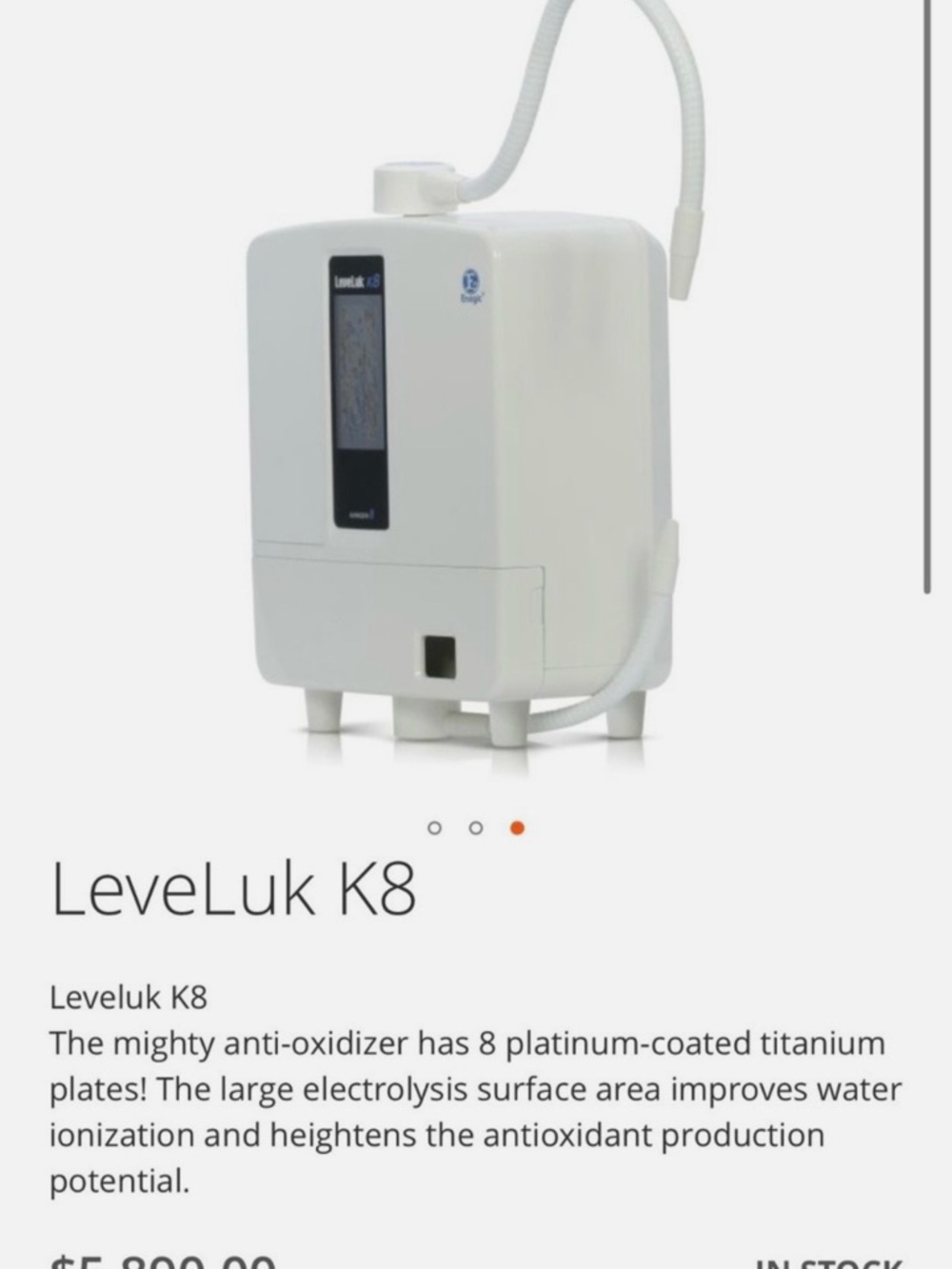 Leveluk K8 Water Ionizer - White